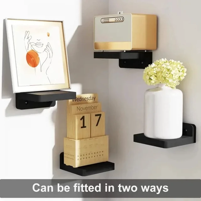 Alt view image 7 of 7 - 4Pack Small Floating Shelves for Wall, Wood Shelf 5 Inch Display Ledges Room Decor, Mini with 2 Types of Installation