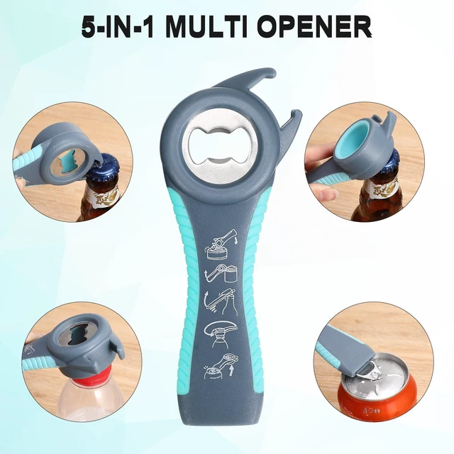 Alt view image 4 of 7 - Bocaoying Jar Opener for Weak Hands, Seniors with Arthritis, 5 in 1 Multi Function Bottle Opener Lid Opener for Arthritic Hands with Non Slip Rubber Jar opener Gripper Pad and Corkscrew Wine Opener