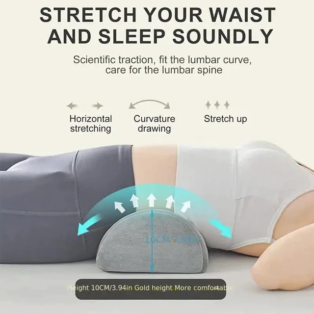 Alt view image 4 of 4 - 1pc Half Moon Bolster Pillow For Legs Knees Lower Back And Head Elastic Non-Slip Memory Foam Cushion Office Home Travel