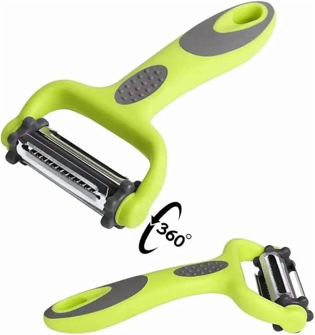 Main image of Vegetable Peeler Multifunctional Y Peeler 3 in 1 Fruit Peeler with Rotating Stainless Steel Blades, Julienne Serrated Straight Cutter for Kitchen Use