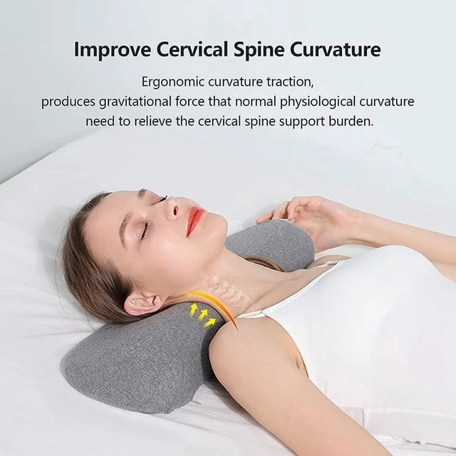 Alt view image 2 of 7 - Memory Foam Contour Pillow for Neck Support, Ergonomic Side Sleeper Pillow, Gray