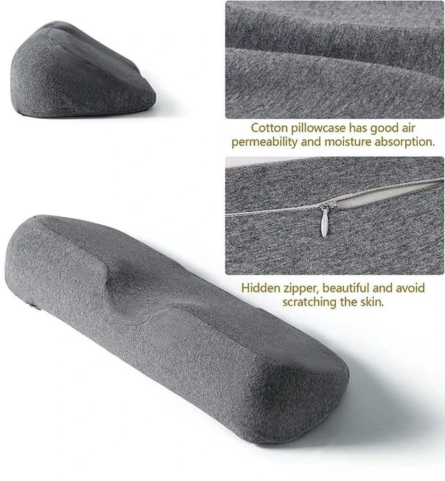 Alt view image 3 of 7 - Memory Foam Contour Pillow for Neck Support, Ergonomic Side Sleeper Pillow, Gray