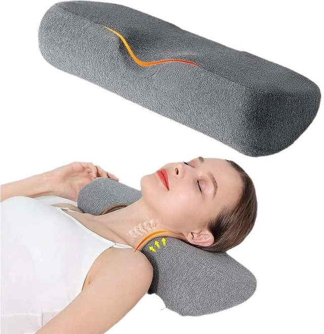 Alt view image 5 of 7 - Memory Foam Contour Pillow for Neck Support, Ergonomic Side Sleeper Pillow, Gray