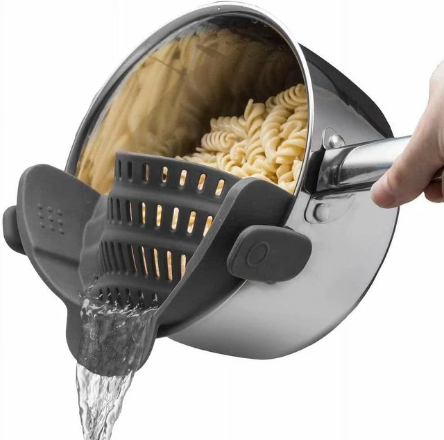 Main image of PandaEar Silicone Pot Strainer, Adjustable Silicone Clip On Strainer For Pots Pans And Bowls, Heat Resistant Kitchen Pot Strainer, Fruit Washing Filter for Noodles Pasta Veggies