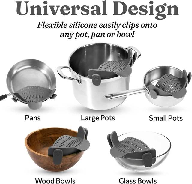 Alt view image 5 of 7 - PandaEar Silicone Pot Strainer, Adjustable Silicone Clip On Strainer For Pots Pans And Bowls, Heat Resistant Kitchen Pot Strainer, Fruit Washing Filter for Noodles Pasta Veggies