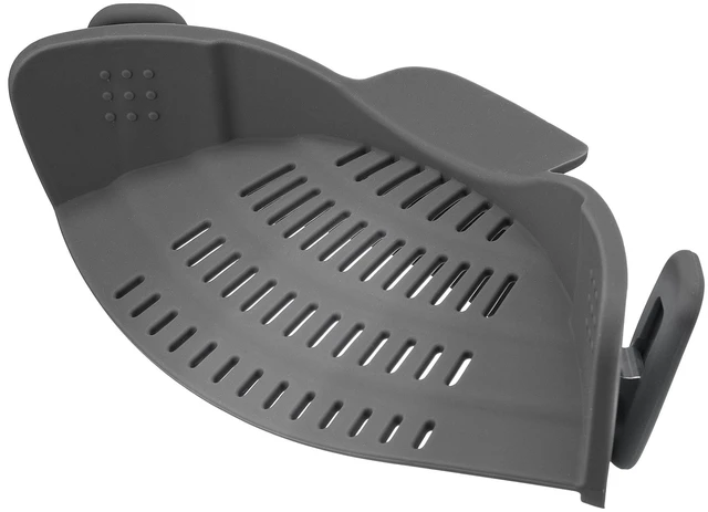 Main image of Kitchen Gizmo Snap N Strain Pot Strainer and Pasta Strainer - Adjustable Silicone Clip On Strainer for Pots, Pans, and Bowls - Gray