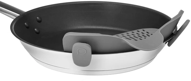 Alt view image 4 of 5 - Kitchen Gizmo Snap N Strain Pot Strainer and Pasta Strainer - Adjustable Silicone Clip On Strainer for Pots, Pans, and Bowls - Gray