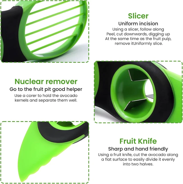 Alt view image 6 of 7 - Bartans 3-in-1 Avocado Slicer Tool, Multifunctional Fruit Peeler, Cutter, Mash and Scooper 1 pack