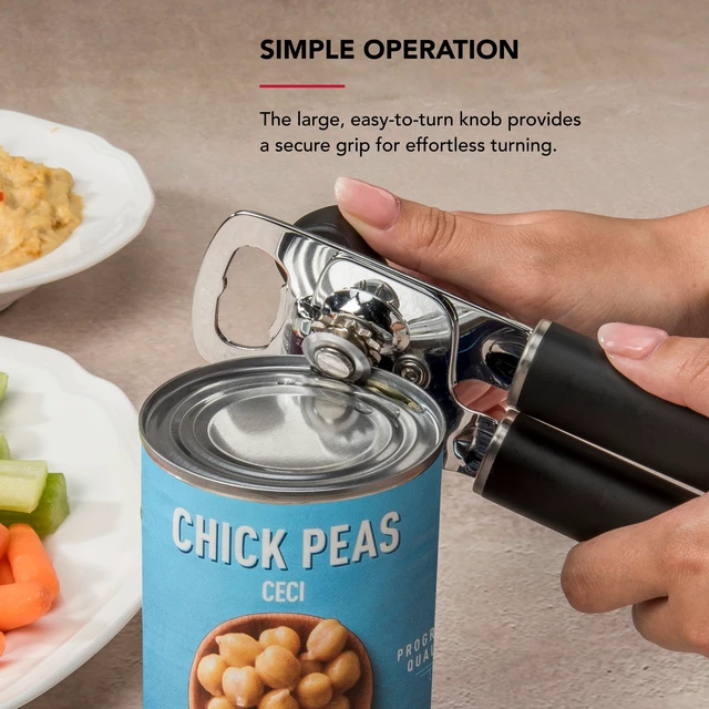 Alt view image 6 of 7 - KitchenAid Stainless Steel Manual Can Opener with Bottle Opener and Ergonomic Grip, Black