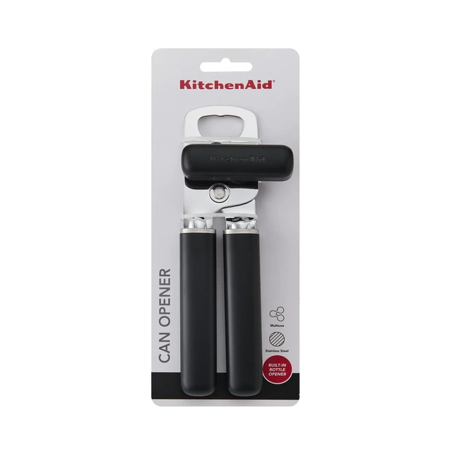 Alt view image 7 of 7 - KitchenAid Stainless Steel Manual Can Opener with Bottle Opener and Ergonomic Grip, Black