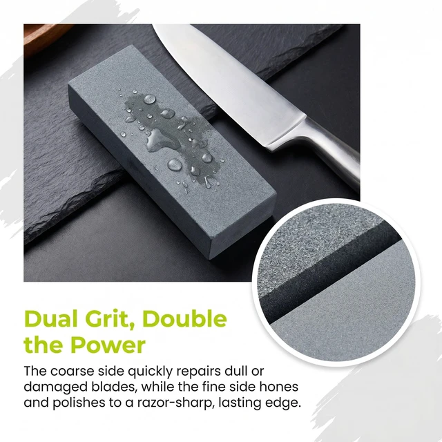 Alt view image 5 of 6 - Sharpening Stones, Wet Stones for Sharpening Knives - Dual Sided Whetstone with Non-Slip Base, 5.83x1.69x1.57 in