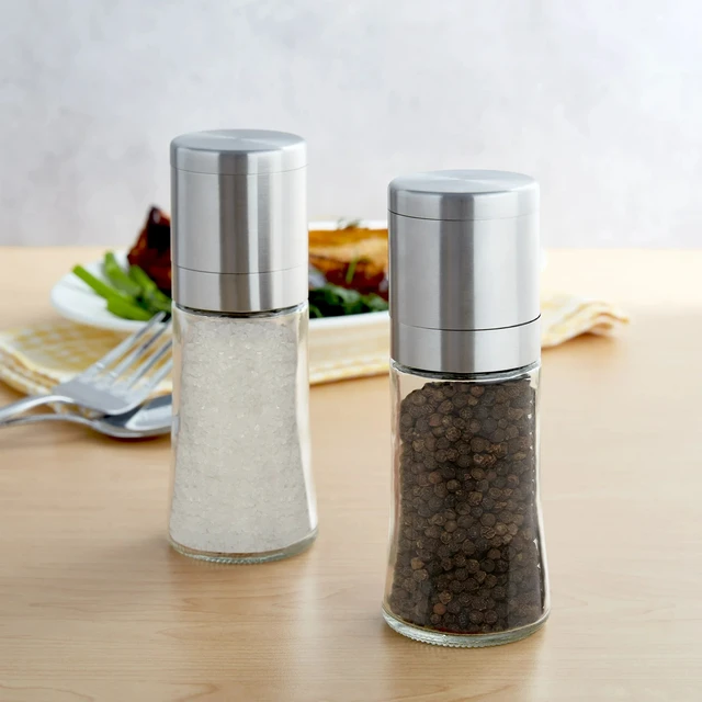 Alt view image 7 of 7 - Elite Prefilled Salt and Pepper Grinder Set with Adjustable Grinder
