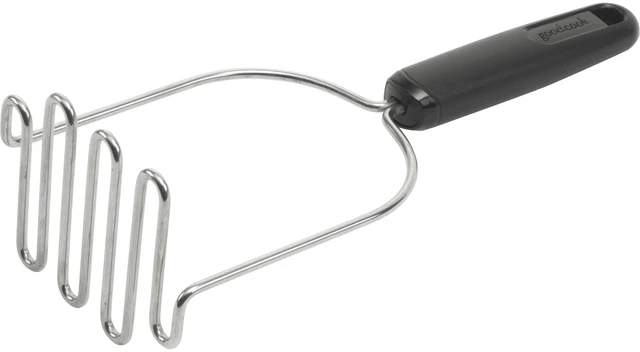 Main image of Stainless Steel Potato Masher and Meat Chopper Tool 9.5", Silver/Black, GoodCook