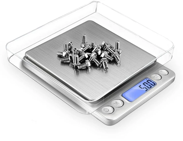 Main image of Digital Gram Scale 500g 0.1g Food Scale, High Accuracy Kitchen Scale, Multifunctional Stainless Steel Mini Pocket Scale with LCD Display Tare Features, Silver
