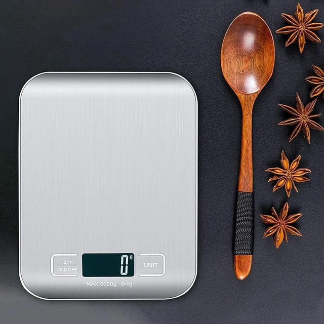 Alt view image 3 of 7 - Food Scale Digital Kitchen Scale with 1g/0.05oz Precise Graduation, 5 Units LCD Display Scale for Cooking/Baking in KG, G, oz, ml, and lb, Easy Clean Stainless Steel and Tempered Glass