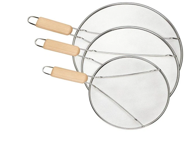 Main image of Stainless Steel Splatter Screen for Frying Pan, 9.8" 11.4" 13" Ultra Fine Mesh Grease Splatter Guard, Hot Oil Splatter Guard Shield Grease for Cooking, Kitchen Splash Guard to Prevent Oil Splatter