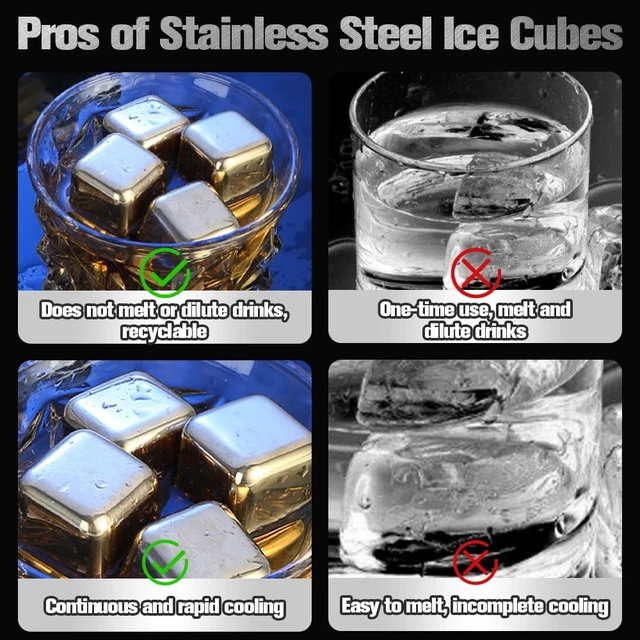 Alt view image 4 of 7 - 12 Pack Reusable Ice Cubes, Whiskey Stones , High Cooling Technology,304 Stainless Steel Ice Cube for Whiskey, Vodka, Liqueurs, Wine,Beverage Juice or Soda Gift for Men Dad