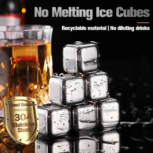 Alt view image 6 of 7 - 12 Pack Reusable Ice Cubes, Whiskey Stones , High Cooling Technology,304 Stainless Steel Ice Cube for Whiskey, Vodka, Liqueurs, Wine,Beverage Juice or Soda Gift for Men Dad