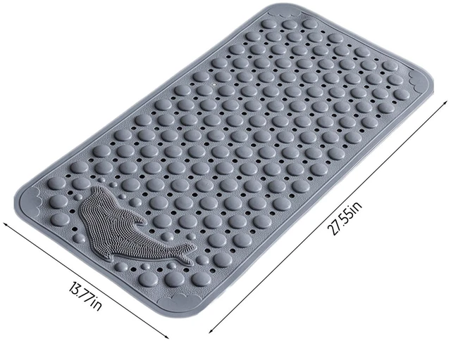 Alt view image 3 of 7 - Tainini Bath Tub Shower Safety Mat 14*28 Inch Non-Slip and Extra Large, Bathtub Mat with Suction Cups, Machine Washable Bathroom Mats with Drain Holes
