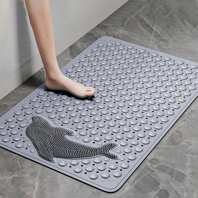Alt view image 5 of 7 - Tainini Bath Tub Shower Safety Mat 14*28 Inch Non-Slip and Extra Large, Bathtub Mat with Suction Cups, Machine Washable Bathroom Mats with Drain Holes