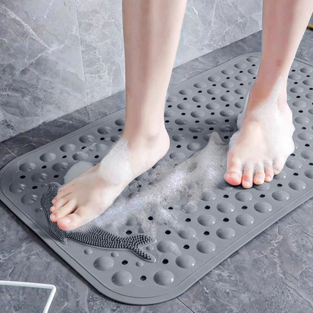 Alt view image 2 of 7 - Tainini Bath Tub Shower Safety Mat 14*28 Inch Non-Slip and Extra Large, Bathtub Mat with Suction Cups, Machine Washable Bathroom Mats with Drain Holes