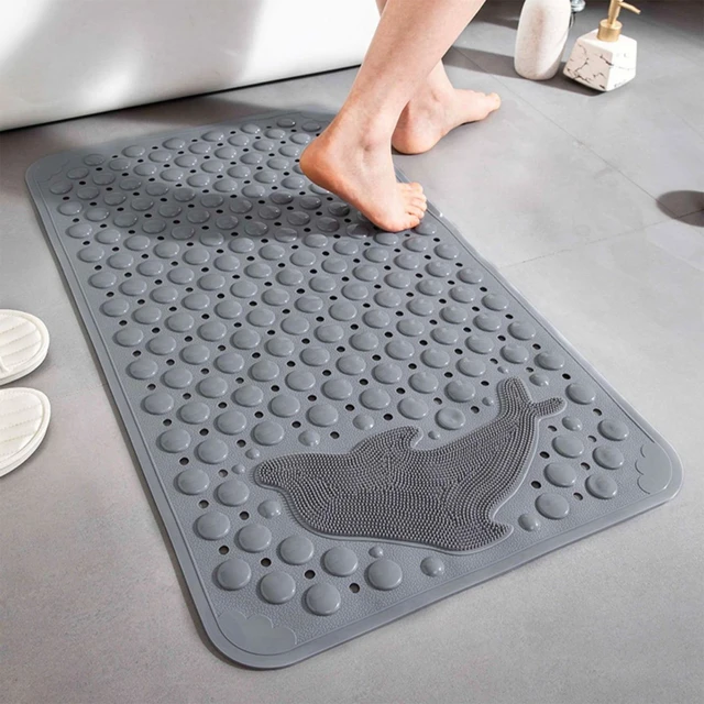 Alt view image 6 of 7 - Tainini Bath Tub Shower Safety Mat 14*28 Inch Non-Slip and Extra Large, Bathtub Mat with Suction Cups, Machine Washable Bathroom Mats with Drain Holes