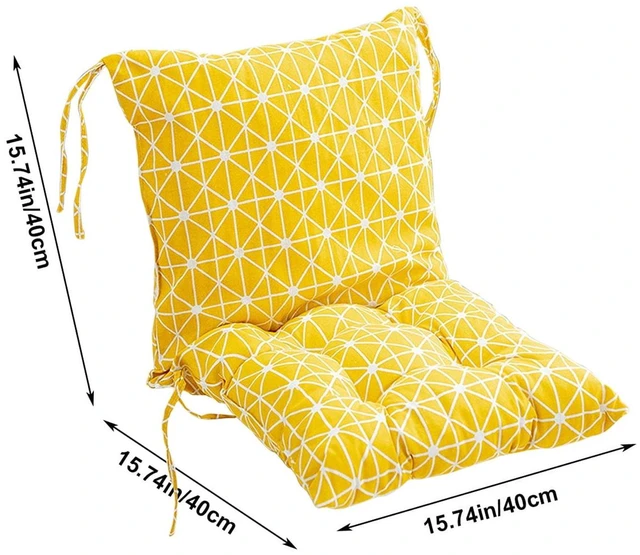 Alt view image 3 of 6 - 31.5" x 15.7" Yellow High Back Outdoor Seating Cushions, Foldable Design