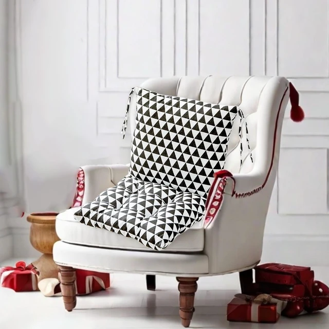 Alt view image 7 of 7 - Waterproof High Back Rocking Chair Cushion 15.8x31.5in Indoor Outdoor Chair Cushion, Patio Chair Cushions with Straps (More Colors)