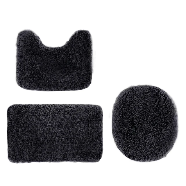 Alt view image 2 of 7 - Solid Color Bathroom Rugs Sets, 3 Piece Ultra Soft Non-Slip Bath Rugs and Mats Set, Super Absorbent Soft Washable Bathroom Carpets, Plush Bathroom Mats, Toilet Rug