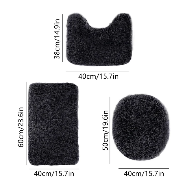 Alt view image 3 of 7 - Solid Color Bathroom Rugs Sets, 3 Piece Ultra Soft Non-Slip Bath Rugs and Mats Set, Super Absorbent Soft Washable Bathroom Carpets, Plush Bathroom Mats, Toilet Rug