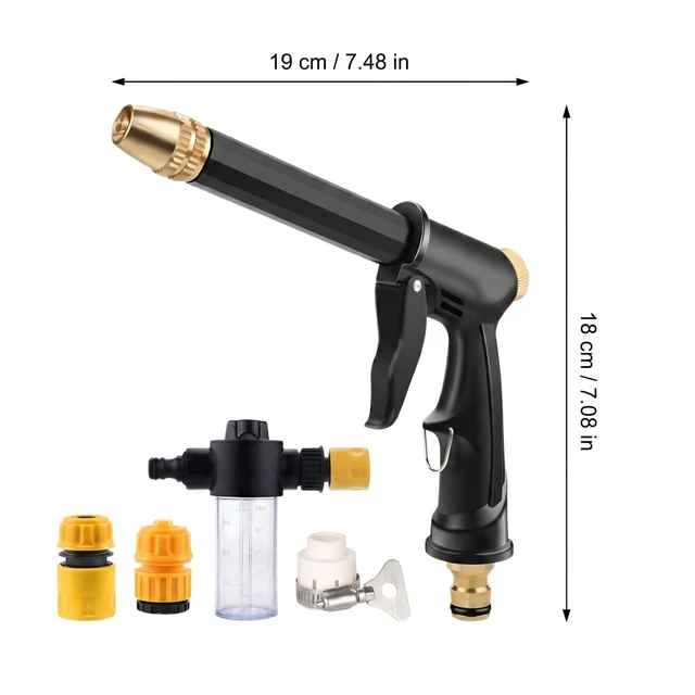 Alt view image 2 of 2 - High Pressure Retractable Garden Hose - Pressure Washer Hose Attachment with Spray Nozzle for Versatile Car Wash, Patio, Driveway, Lawn and Plant Watering.,B