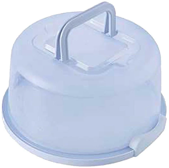 Main image of Lksixu Cake Box Round Cake Stand with Lid and Foldable Handle 8.58 Inch Portable Cake Container Cake Ornaments, Suitable for Storage Birthday Cakes Cupcakes Nuts Fruits