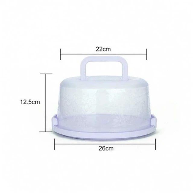 Alt view image 2 of 4 - Lksixu Cake Box Round Cake Stand with Lid and Foldable Handle 8.58 Inch Portable Cake Container Cake Ornaments, Suitable for Storage Birthday Cakes Cupcakes Nuts Fruits