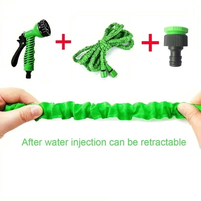 Alt view image 3 of 7 - Expandable Garden Hose 75ft, Flexible High-Pressure Water Hose with 7 Spraying Modes, Anti-UV Car Wash Hose for Outdoor, Yard & Patio Cleaning, Green