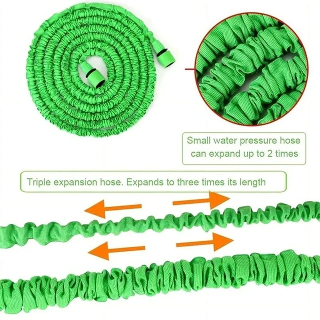 Alt view image 4 of 7 - Expandable Garden Hose 75ft, Flexible High-Pressure Water Hose with 7 Spraying Modes, Anti-UV Car Wash Hose for Outdoor, Yard & Patio Cleaning, Green