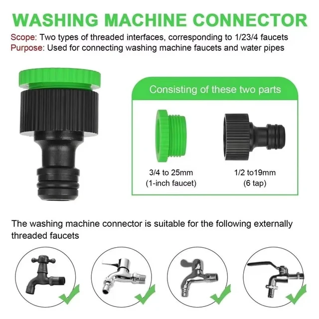 Alt view image 7 of 7 - Expandable Garden Hose 75ft, Flexible High-Pressure Water Hose with 7 Spraying Modes, Anti-UV Car Wash Hose for Outdoor, Yard & Patio Cleaning, Green