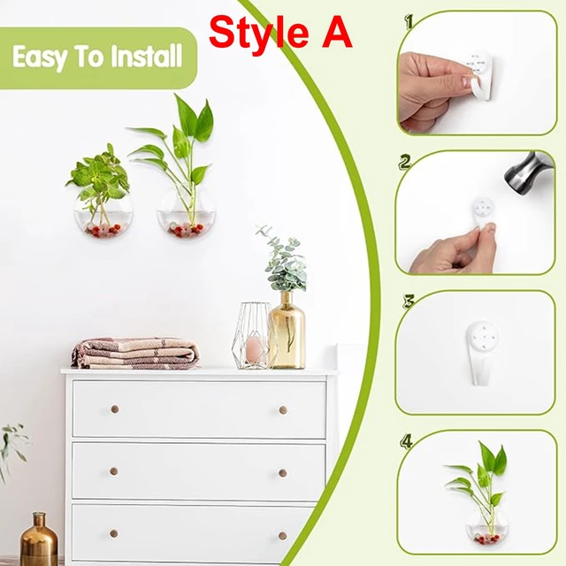 Alt view image 2 of 7 - Wall Vases Hanging Planter Propagation Station Clear Terrarium Wall Glass Vase for Flowers Hydroponics Plant Home Office Decor Present 2 Pcs