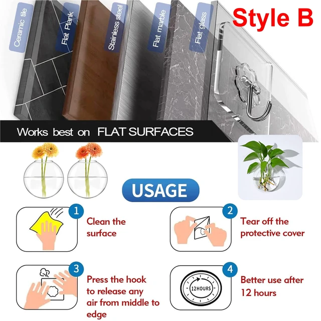 Alt view image 3 of 7 - Wall Vases Hanging Planter Propagation Station Clear Terrarium Wall Glass Vase for Flowers Hydroponics Plant Home Office Decor Present 2 Pcs