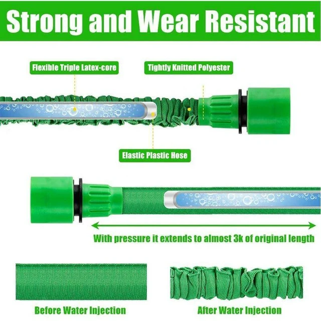 Alt view image 3 of 6 - Expanding Expandable Flexible Garden Water Hose w Spray Nozzle 25, 50, 75, 100FT - 25 ft