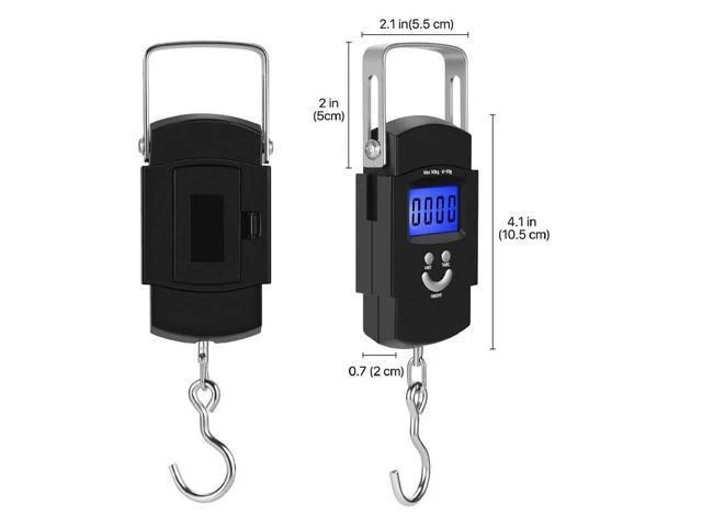 Alt view image 6 of 7 - Portable Fish Scale Travel LCD Digital Hanging Luggage Electronic 110lb / 50kg