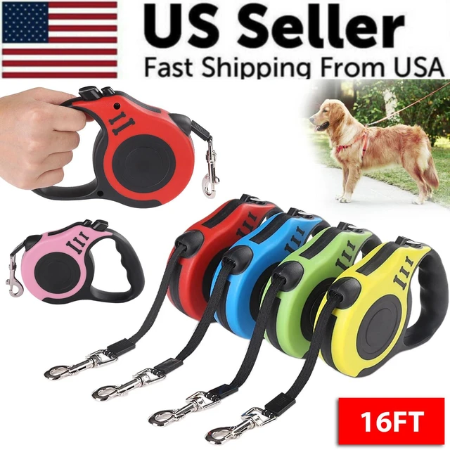 Alt view image 3 of 5 - 16.5FT Automatic Retractable Dog Leash Pet Collar Automatic Walking Lead Free US - Green