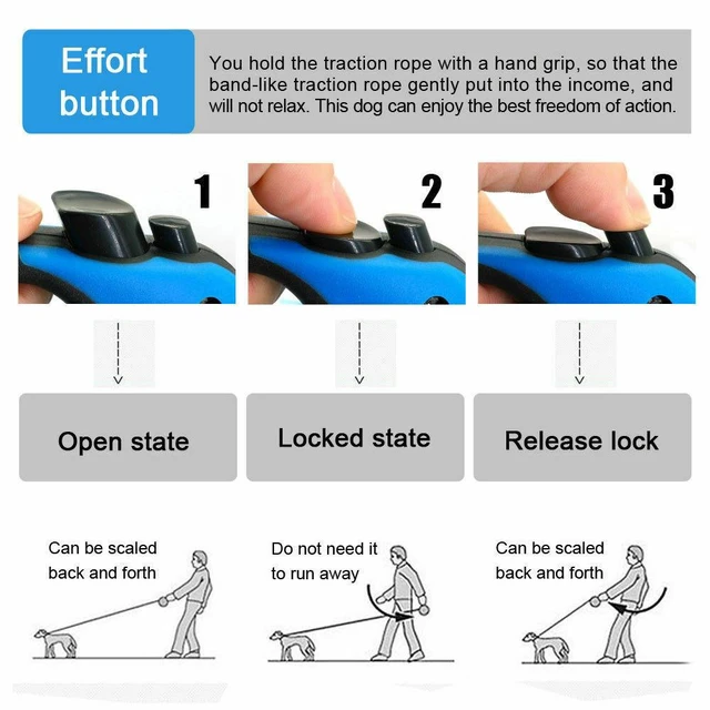 Alt view image 5 of 5 - 16.5FT Automatic Retractable Dog Leash Pet Collar Automatic Walking Lead Free US - Green