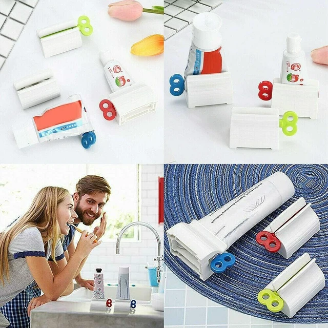 Alt view image 3 of 7 - 6x Toothpaste Squeezer Bathroom Tube Easy Stand Dispenser Rolling Holder Seat - 3 Pack