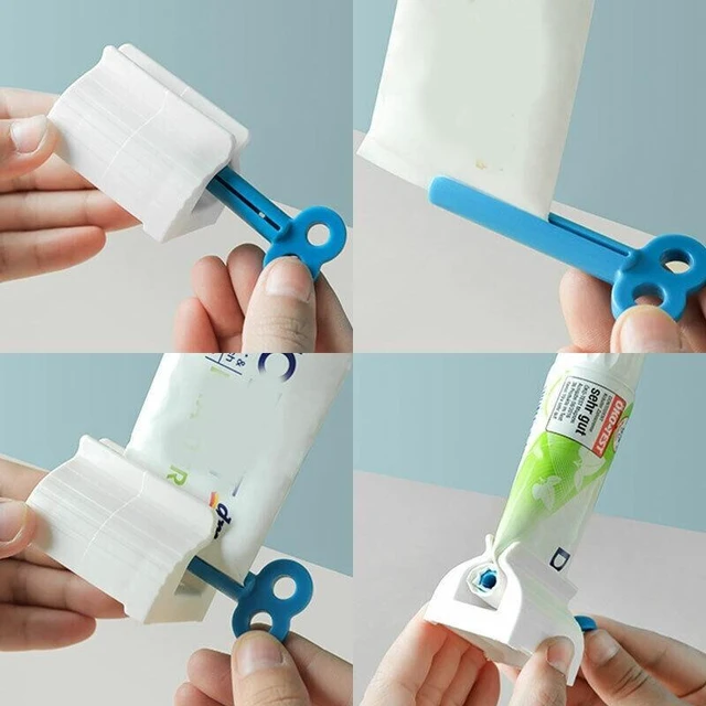 Alt view image 4 of 7 - 6x Toothpaste Squeezer Bathroom Tube Easy Stand Dispenser Rolling Holder Seat - 3 Pack