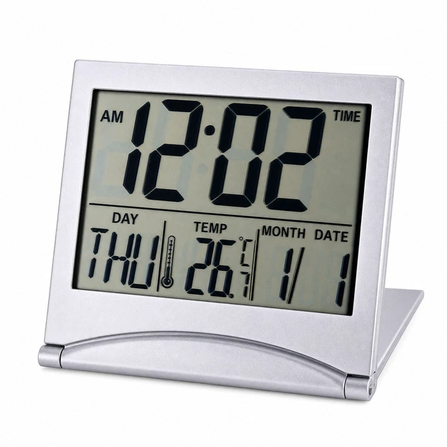 Main image of Digital Travel Alarm Clock Foldable Temperature LCD Clock Compact Desk Timer New