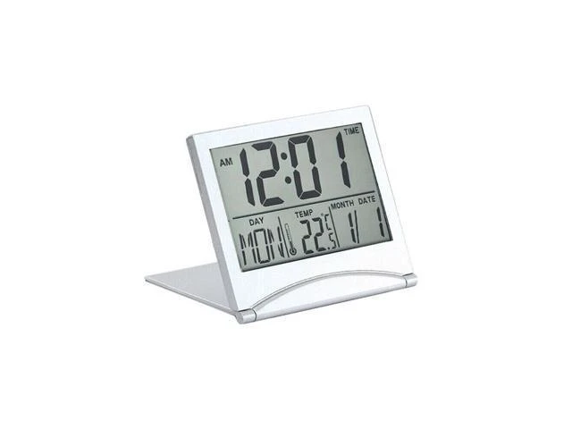 Alt view image 4 of 7 - Digital Travel Alarm Clock Foldable Temperature LCD Clock Compact Desk Timer New
