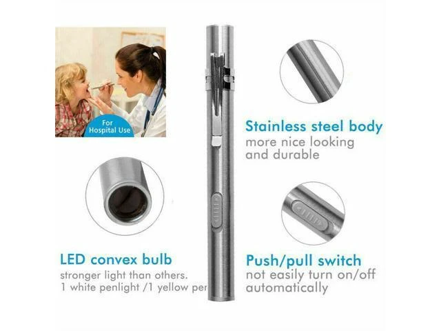 Alt view image 4 of 7 - 5" LED USB Rechargeable Mini Tactical Flashlight Stainless Steel Torch Pen Light