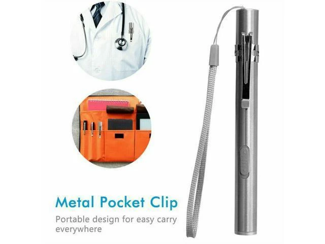Alt view image 6 of 7 - 5" LED USB Rechargeable Mini Tactical Flashlight Stainless Steel Torch Pen Light