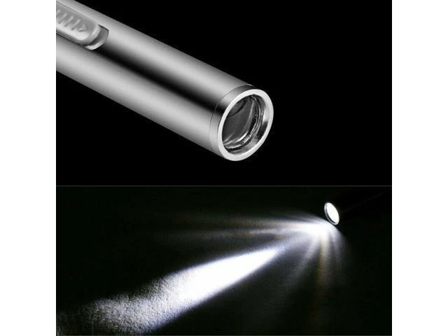 Alt view image 7 of 7 - 5" LED USB Rechargeable Mini Tactical Flashlight Stainless Steel Torch Pen Light