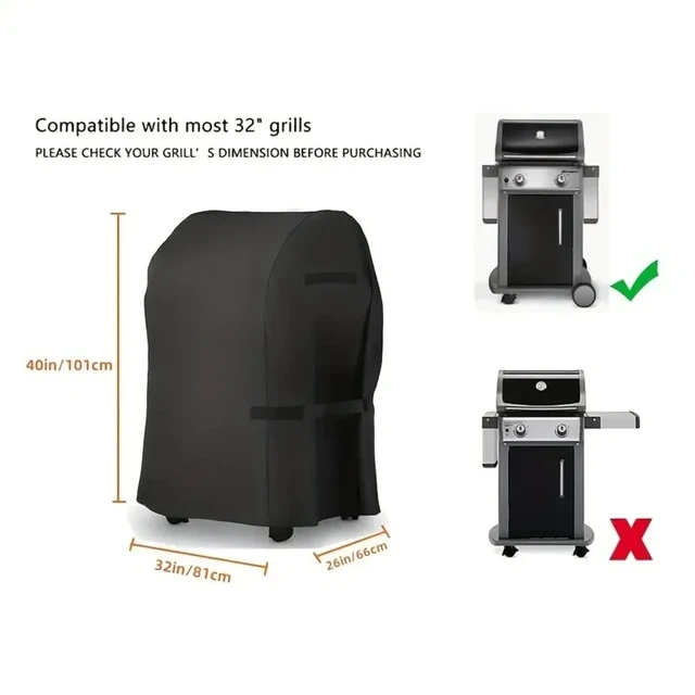 Alt view image 3 of 4 - Heavy-Duty BBQ Cover Outdoor Dustproof Waterproof Rain Grill Cover Anti-UV Protective Shelter for Grills